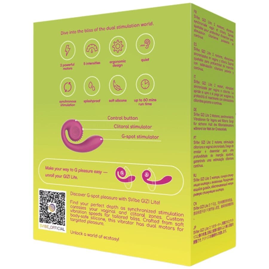 SNAIL VIBE - GIZI LITE DUAL G-SPOT & CLITORAL PINK VIBRATOR 5