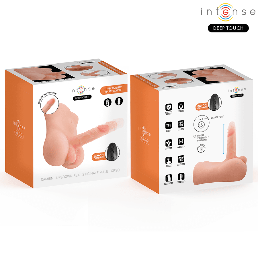 INTENSE DEEP TOUCH - DAMIEN TORSO WITH REALISTIC DILDO WITH PUSHING AND VIBRATION REMOTE CONTROL 3.5 KG 3