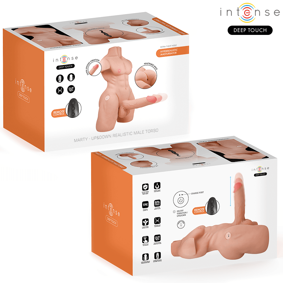 INTENSE DEEP TOUCH - MARTY TORSO WITH ANUS AND REALISTIC DILDO WITH PUSHING AND VIBRATION, REMOTE CONTROL, 6.2 KG 3