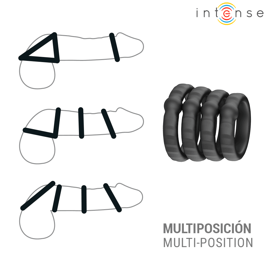 INTENSE - MICHIEL SET OF 4 PENIS RINGS MODEL 10 3