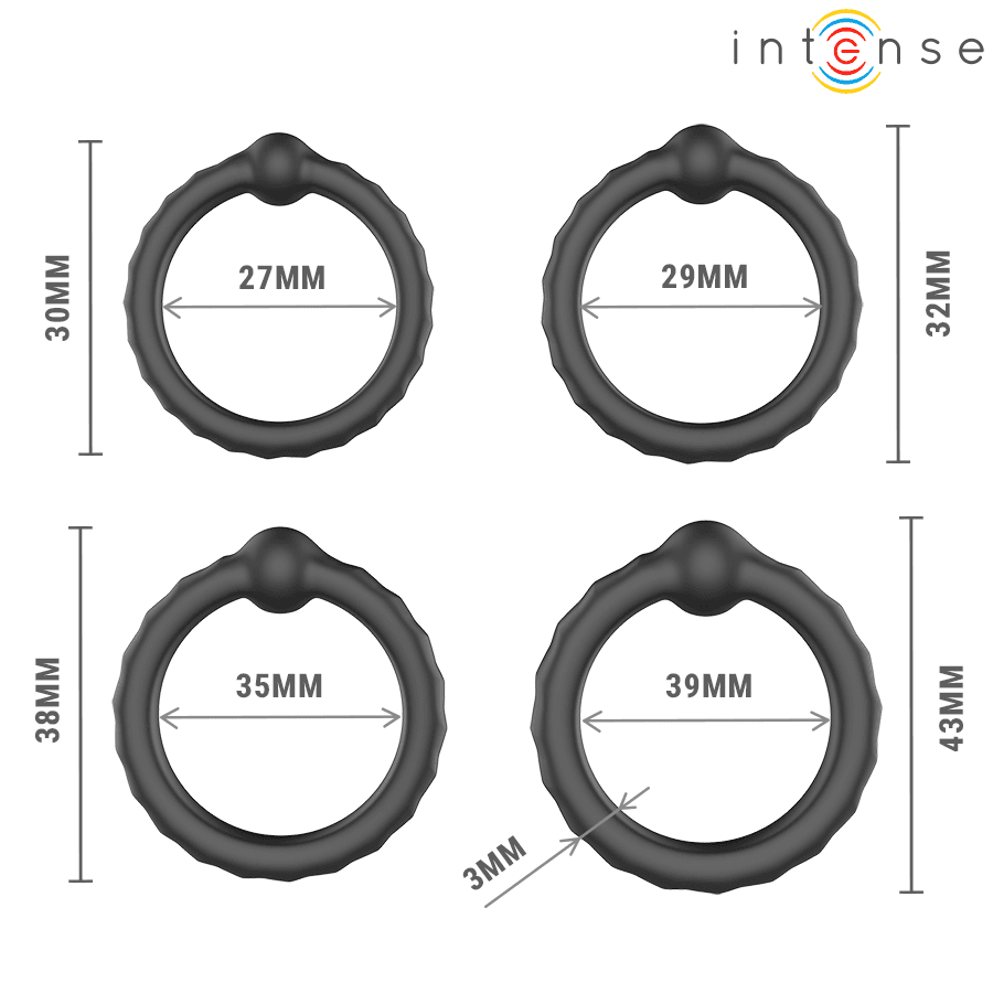 INTENSE - MICHIEL SET OF 4 PENIS RINGS MODEL 10 5