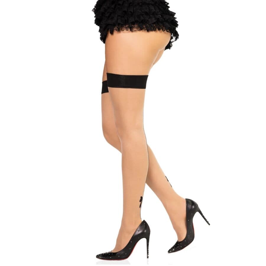 LEG AVENUE - 1963 SPANDEX BACKSEAM STOCKINGS BLACK - ONE SIZE 5