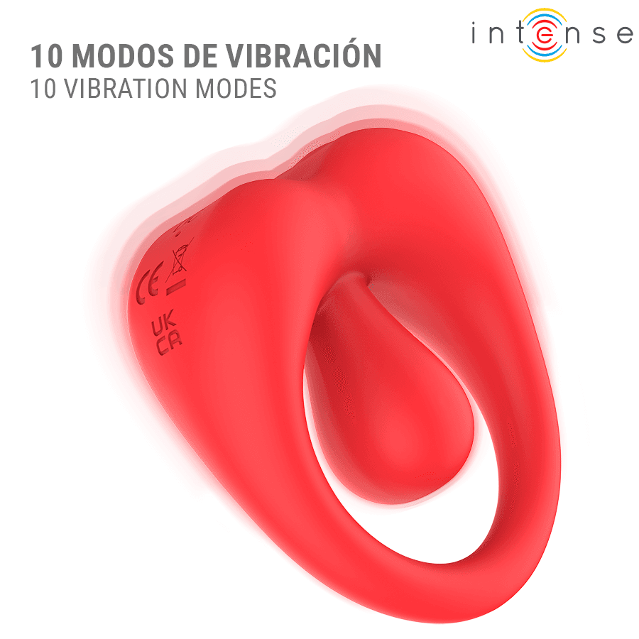 INTENSE - RUSSELL VIBRATING PENIS RING WITH CLITORIS STIMULATION RED 4
