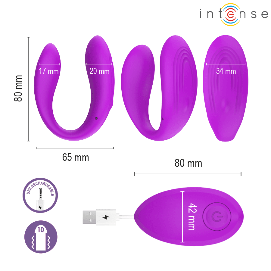 INTENSE - NORA VIBRATING CLAMP STIMULATOR PURPLE 3