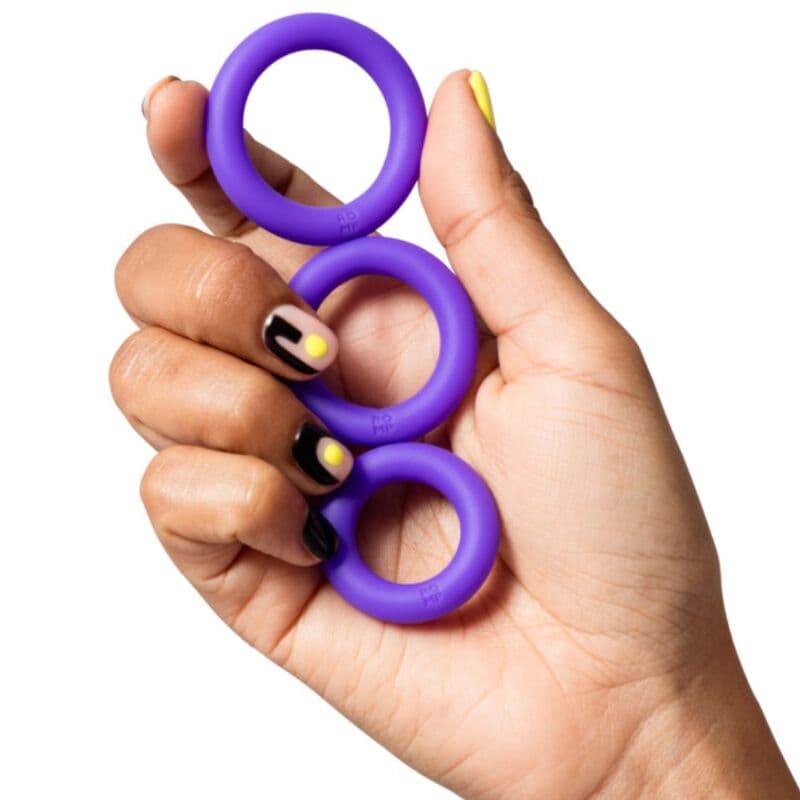 ROMP - REMIX TRIO SET OF 3 PURPLE SILICONE PENIS RINGS 3