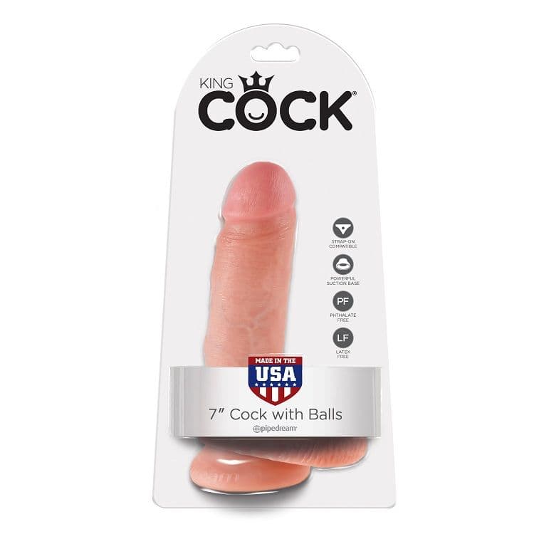 KING COCK - 7 DILDO FLESH WITH BALLS 17.8 CM 2