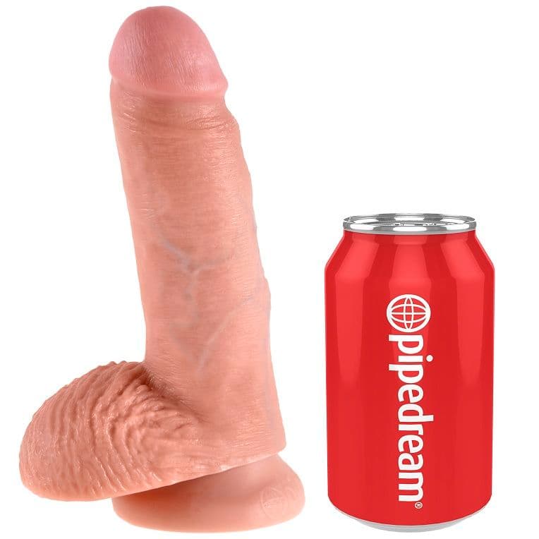 KING COCK - 7 DILDO FLESH WITH BALLS 17.8 CM 4