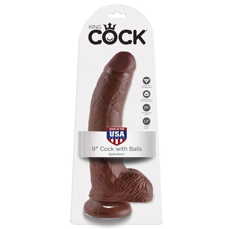 KING COCK - 9 DILDO BROWN WITH BALLS 22.9 CM 2