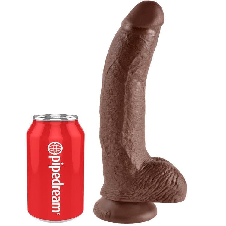 KING COCK - 9 DILDO BROWN WITH BALLS 22.9 CM 4