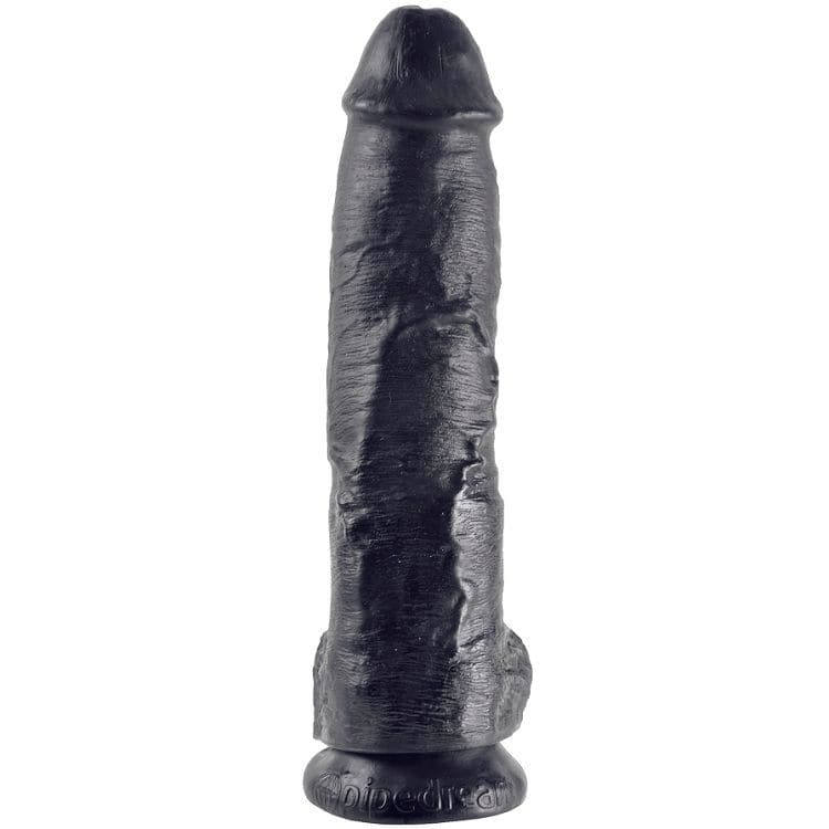 KING COCK - 10 DILDO BLACK WITH BALLS 25.4 CM 3