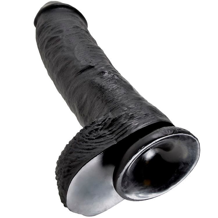 KING COCK - 10 DILDO BLACK WITH BALLS 25.4 CM 5