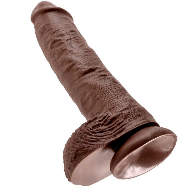 KING COCK - 10 DILDO BROWN WITH BALLS 25.4 CM 5