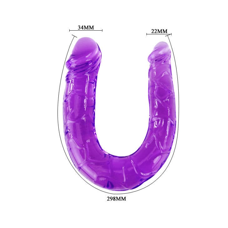 BAILE - DOUBLE DILDO IN LILAC FLEXIBLE JELLY 4