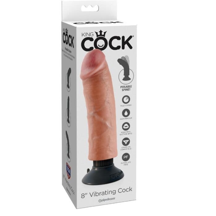 KING COCK - 20.32 CM VIBRATING COCK FLESH 2