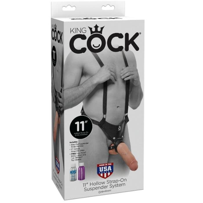 KING COCK - 28 CM HOLLOW STRAP-ON SUSPENDER SYSTEM FLESH 2
