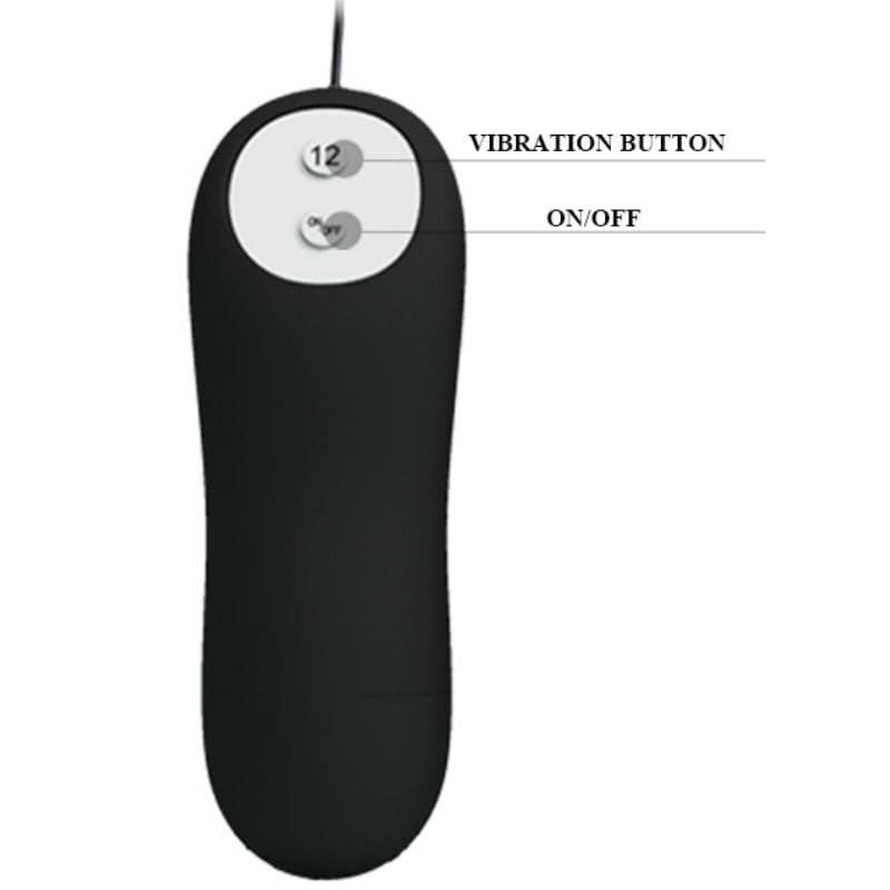 PRETTY LOVE - ANAL PLUG ANCHOR FORM SILICONE 12 VIBRATION MODES BLACK 2