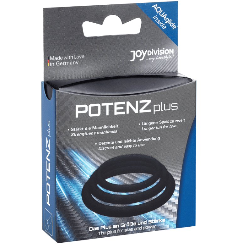 JOYDIVISION POTENZDUO - PLUS 3 BLACK RINGS SET - S, M, L 3