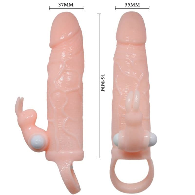 BAILE - BRAVE MAN PENIS COVER WITH RABBIT AND DOUBLE ENGINE FLESH 16.5 CM 4