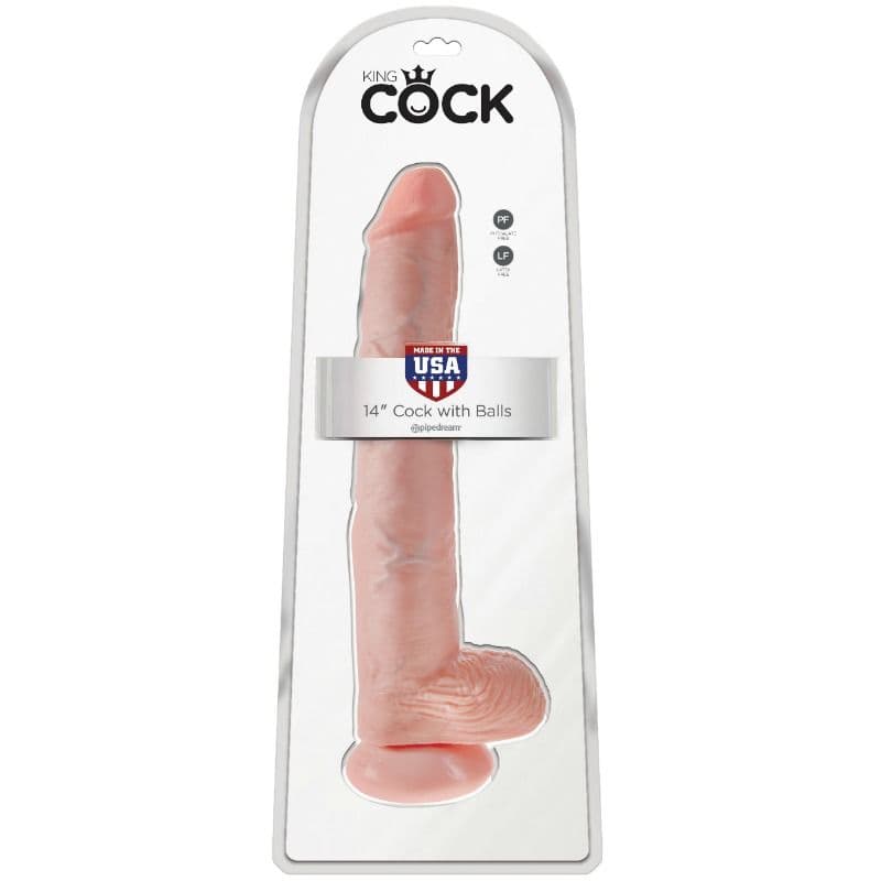 KING COCK - DILDO WITH BALLS 35.6 CM FLESH 2