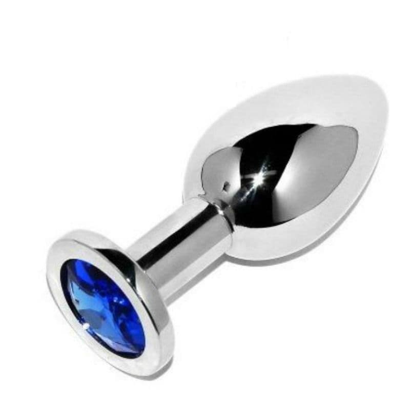 METAL HARD - ANAL PLUG DIAMOND BLUE SMALL 5.71CM 2