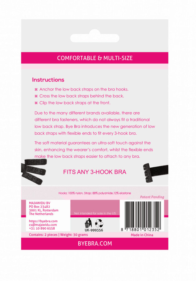 BYE-BRA - OPEN BACK BRA ADAPTER BLACK & WHITE 4