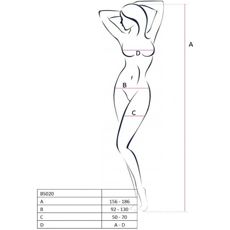 PASSION - WOMAN BS020 WHITE BODYSTOCKING ONE SIZE 2