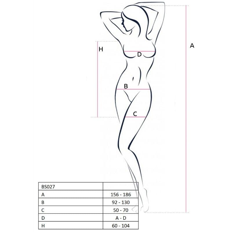 PASSION - WOMAN BS027 BODYSTOCKING RED DRESS STYLE ONE SIZE 2