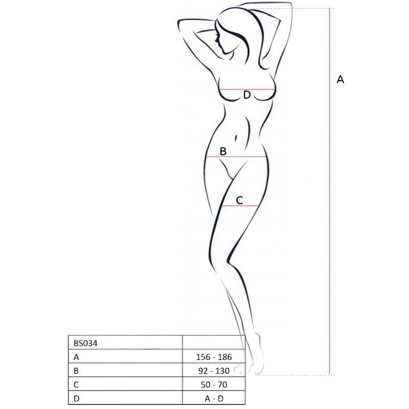 PASSION - WOMAN BS034 BODYSTOCKING BLACK ONE SIZE 5