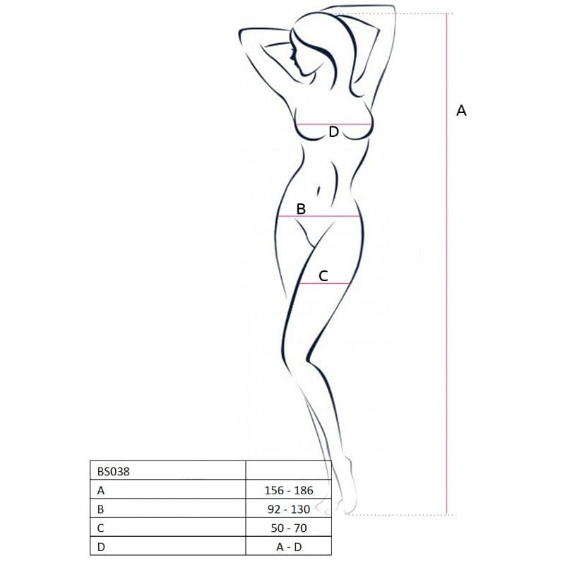 PASSION - WOMAN BS038 WHITE BODYSTOCKING ONE SIZE 2