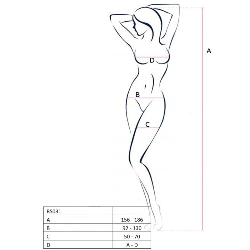 PASSION - WOMAN BS031 BODYSTOCKING BLACK ONE SIZE 5
