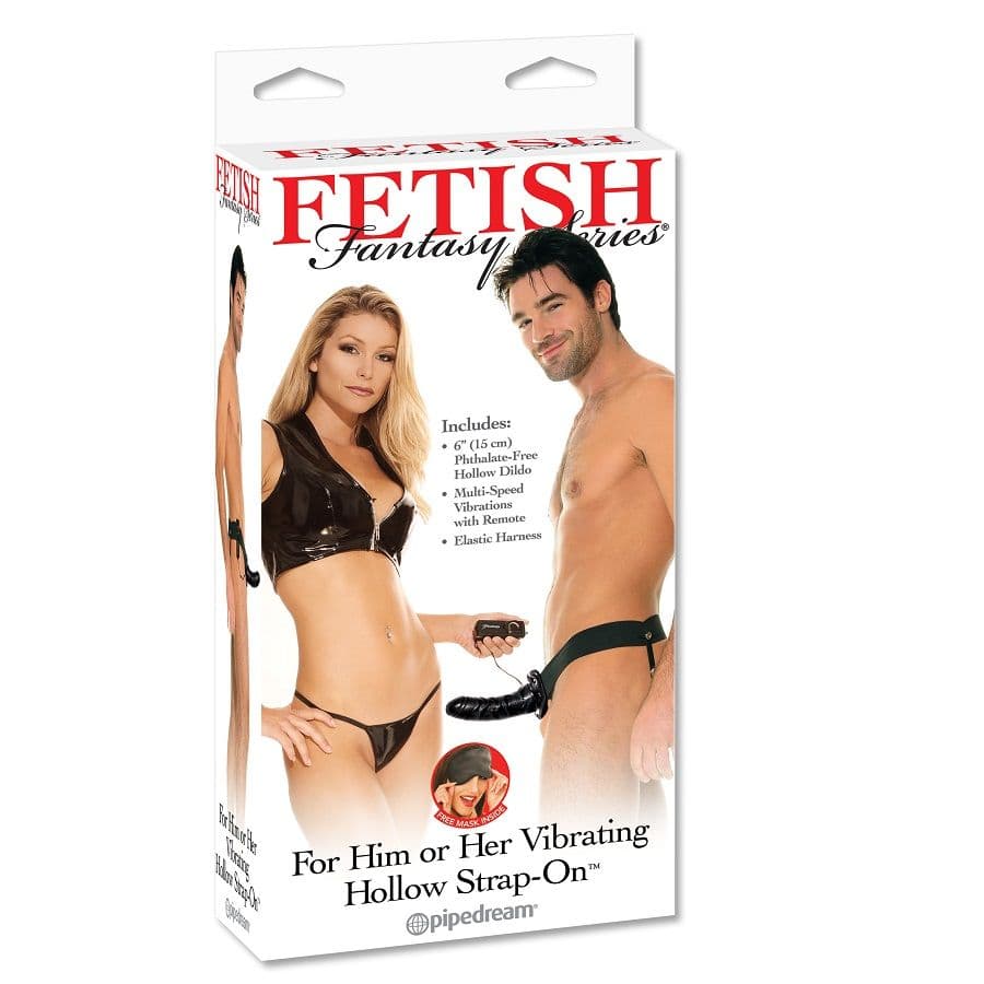 FETISH FANTASY SERIES - VIBRATING HOLLOW STRAP-ON FOR HER OR HIM BLACK 2