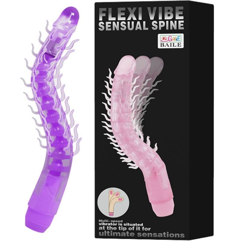 BAILE - FLEXI VIBE SENSUAL SPINE BENDABLE VIBRATING DILDO LILAC 23.5 CM 3