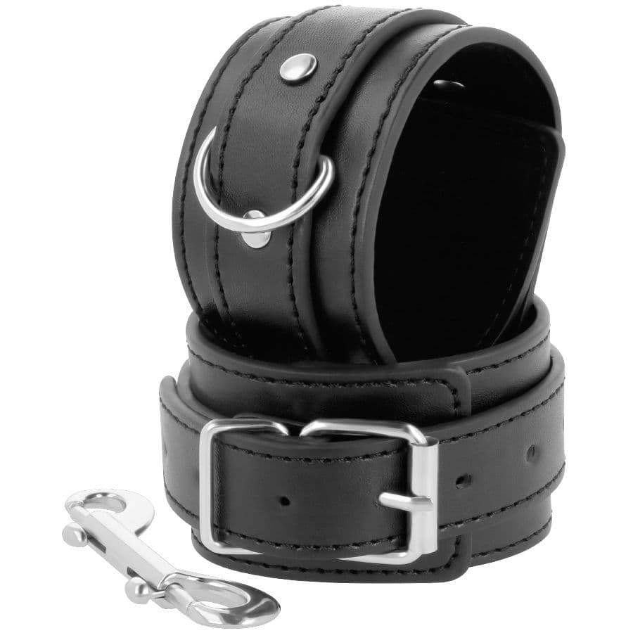 DARKNESS - BLACK ADJUSTABLE HANDCUFFS WITH DOUBLE REINFORCEMENT TAPE 2