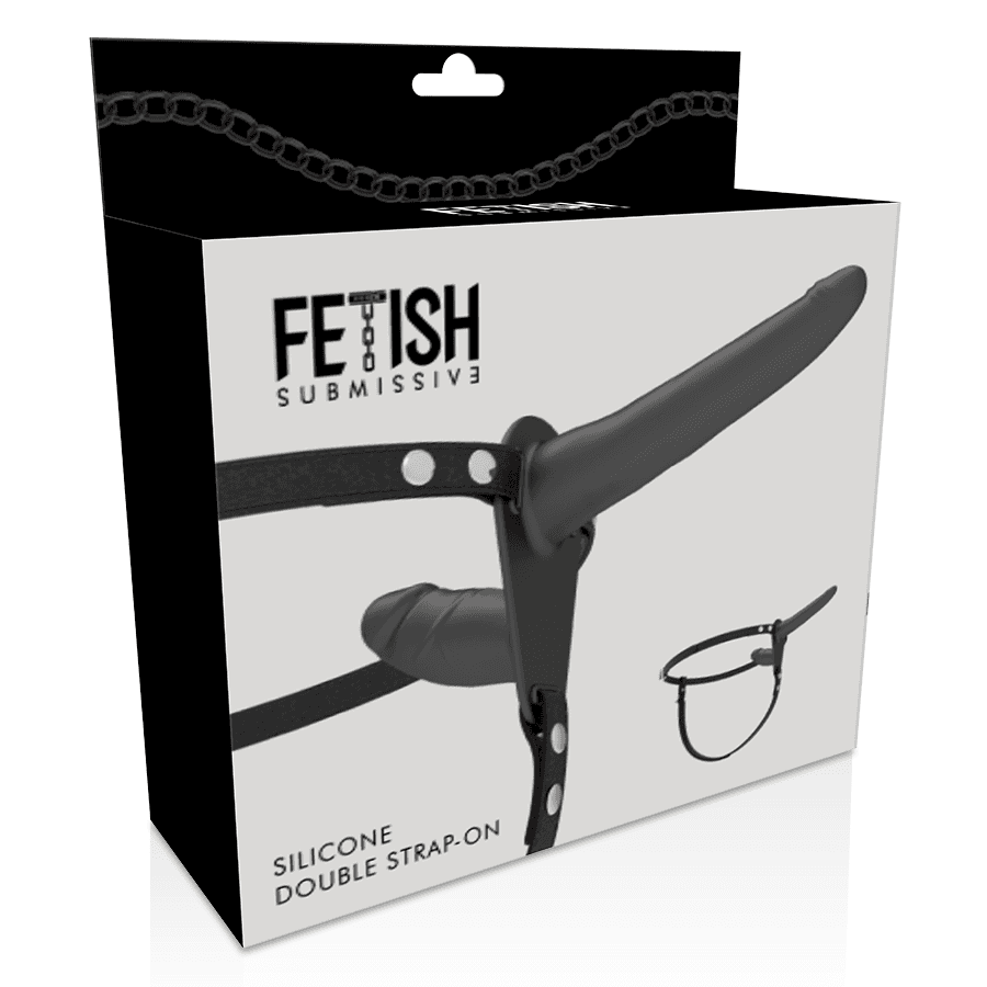 FETISH SUBMISSIVE HARNESS - BLACK DOUBLE PENETRATION 5