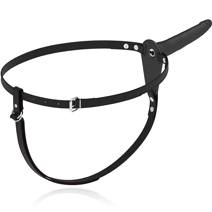 FETISH SUBMISSIVE HARNESS - BLACK SILICONE VIBRATOR 15 CM 5