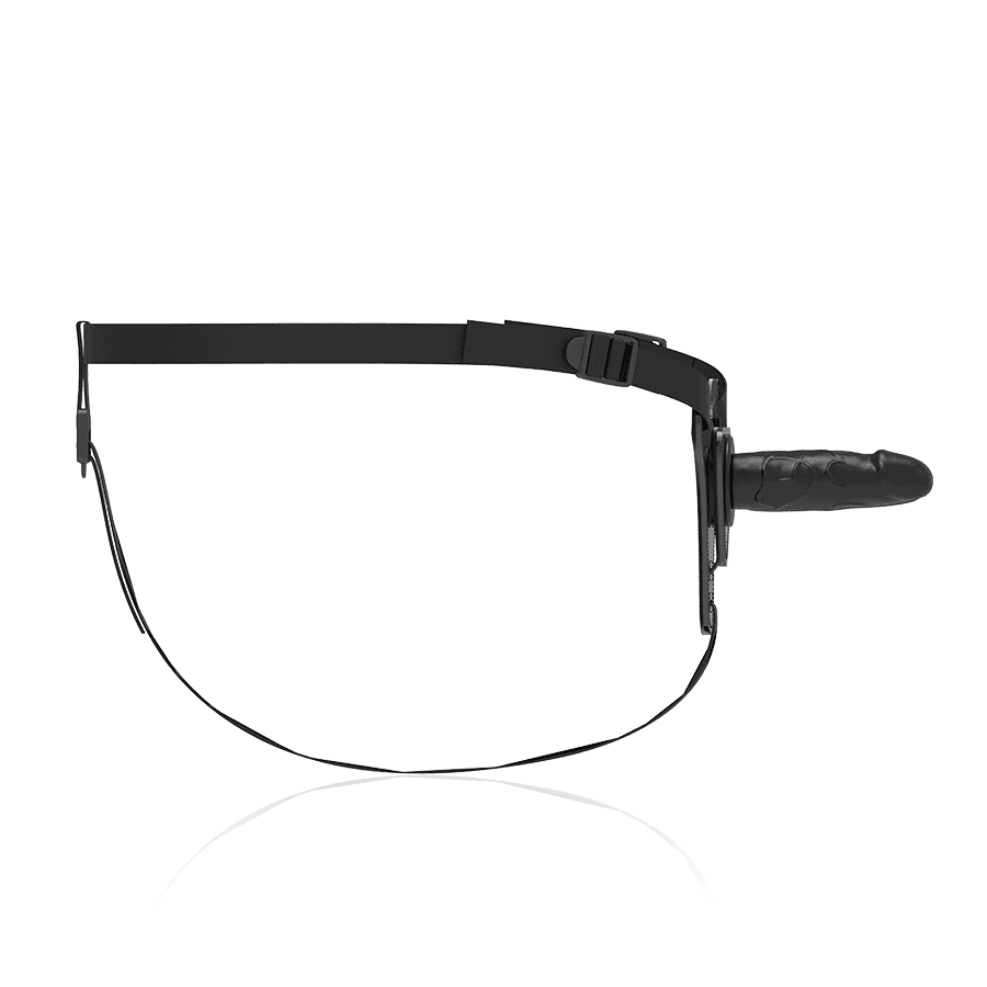 FETISH SUBMISSIVE HARNESS - REALISTIC BLACK SILICONE 15 CM 3