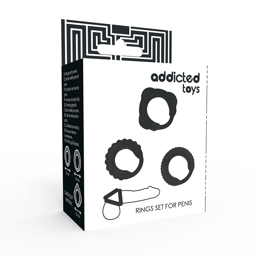 ADDICTED TOYS - C-RING SET BLACK 4