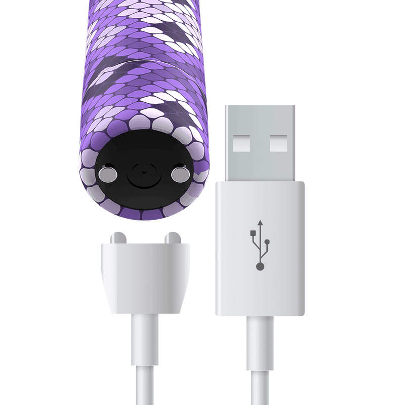 CUSTOM BULLETS - RECHARGEABLE SNAKE PURPLE MAGNETIC BULLET 10 INTENSITIES 5