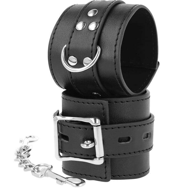 DARKNESS - BLACK LEATHER HANDCUFFS 2