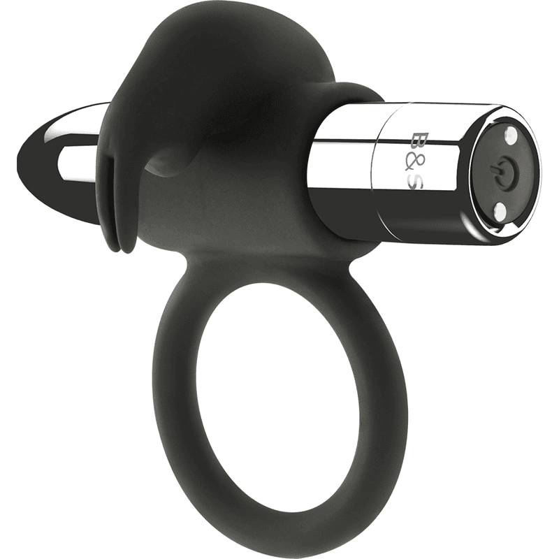 BLACK&SILVER - BURTON RECHARGEABLE RING 10 VIBRATION MODES 2
