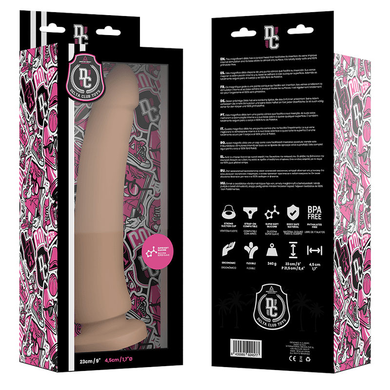 DELTA CLUB - TOYS NATURAL DILDO MEDICAL SILICONE 23 CM -O- 4.5 CM 4